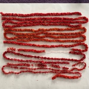 Vintage red straw chenille garlands plus wreath